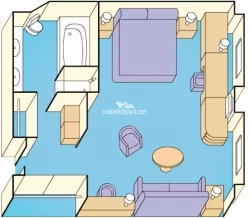 Caribbean Princess Window Suite Layout