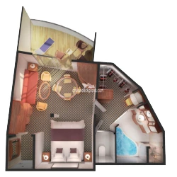 Norwegian Sun Romance Suite Layout