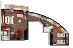 2-Bedroom Deluxe Family Suite diagram