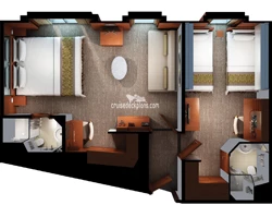 1-Bedroom Family Suite diagram