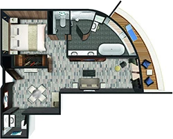 Aft-Facing Owner's Suite diagram