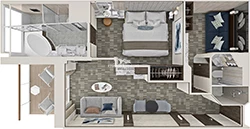 The Haven 2 Bedroom Family Villa diagram