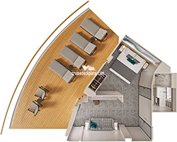 Aft Large Balcony Suite diagram