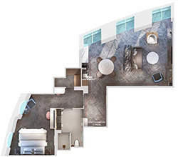 Concierge 1-Bedroom Suite (Marvel) diagram